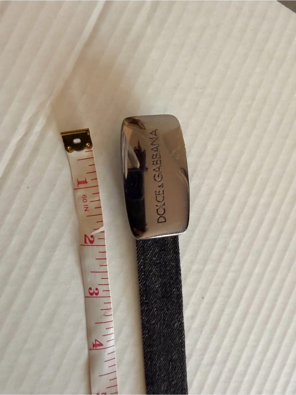 Dolce & Gabbana Reversible Black Denim and burgundy leather belt